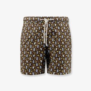 Nylon swim shorts with all-over micro pattern