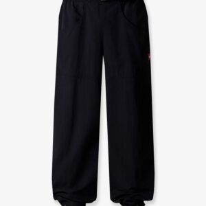 Nylon trousers with front logo patch