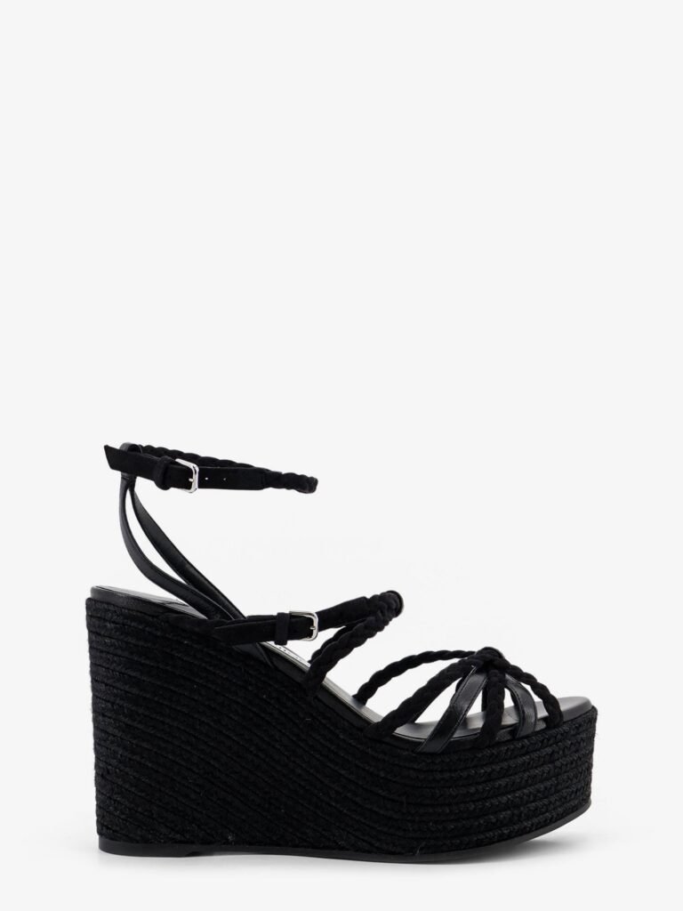 Nyra leather and raffia sandals