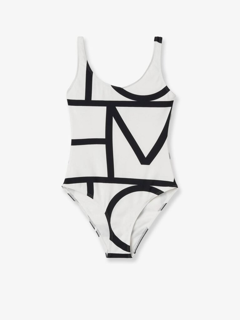 One-piece swimsuit with Monogram print