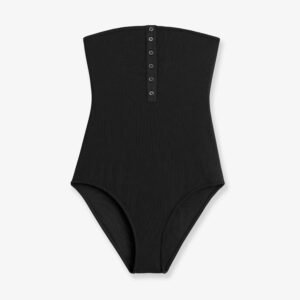 One-piece swimsuit with ribbed knit
