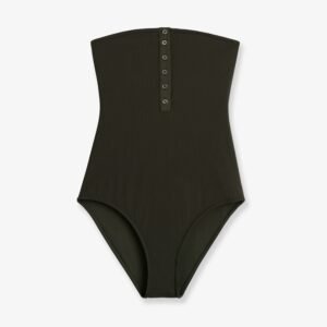 One-piece swimsuit with ribbed pattern