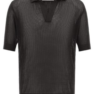 Openwork cotton polo shirt