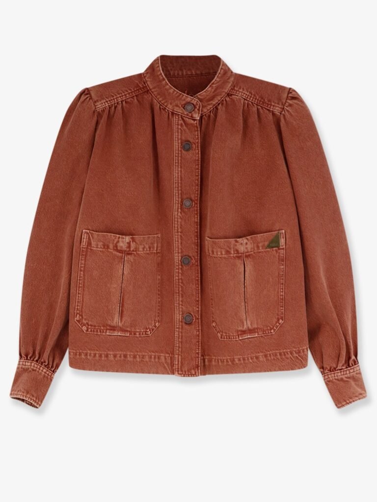 Orange denim jacket