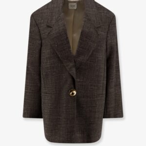Oversize wool and linen blend blazer