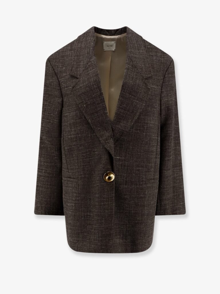 Oversize wool and linen blend blazer