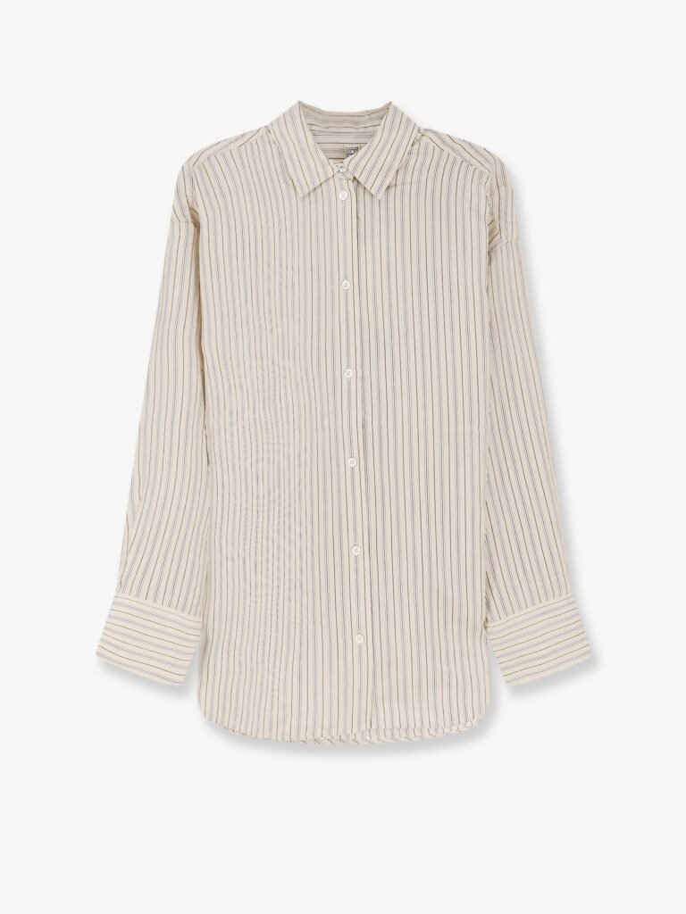 Oversized striped silk shirt