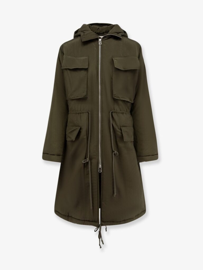 Padded nylon long jacket