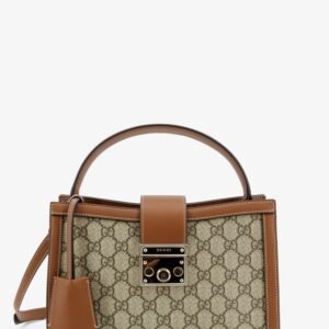 Padlock handbag with shoulder strap