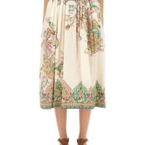 PAISLEY PRINT MIDI SKIRT