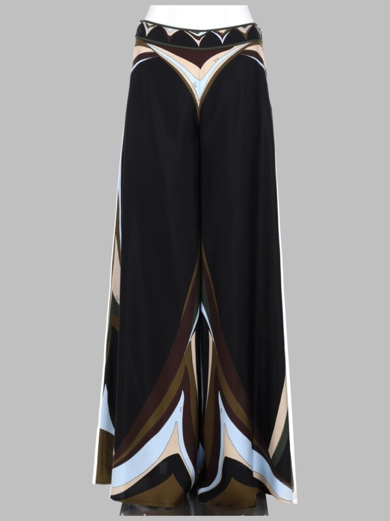 PANTALONE PALAZZO IN SETA STAMPA FARI