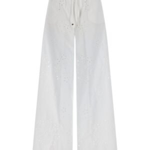 PANTALONE TRAFORATO CON RICAMO SANGALLO