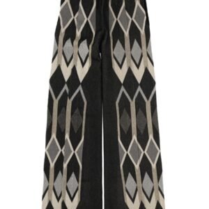PANTS WITH GEOMETRIC LAMÉ JACQUARD DESIGN