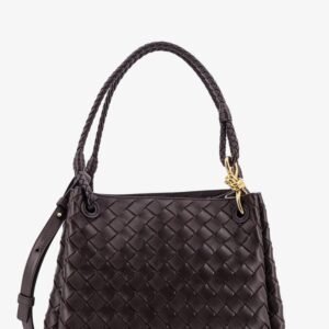 Parachute leather shoulder bag with Intrecciato pattern and Knot detail