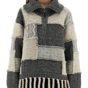 PATCHWORK JERSEY WITH BANGS