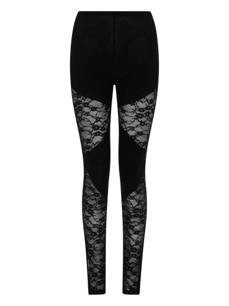 PATCHWORK LEGGINGS WITH LACE INSERTS