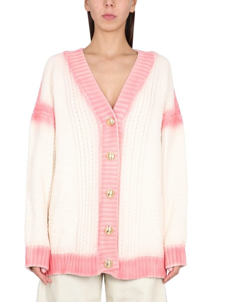 PATENT LEATHER EFFECT PALM CARDIGAN