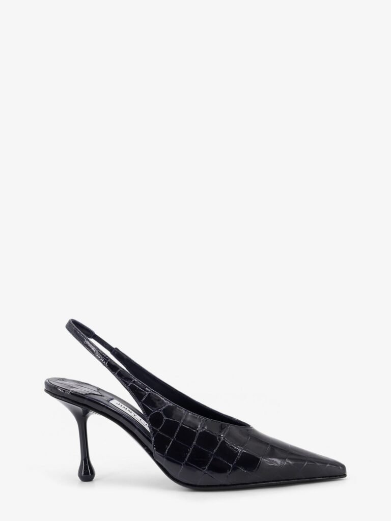 Patent leather pumps with crocodile print