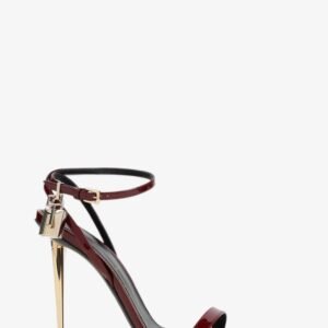 Patent leather sandals with iconic metal padlock