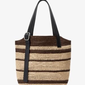 Paula's Ibiza Two-Tone Raffia Loop Shopping Bag