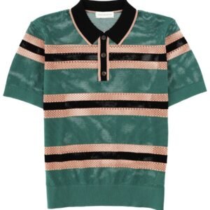 PERFORATED "MERCY STRIPE" POLO SHIRT
