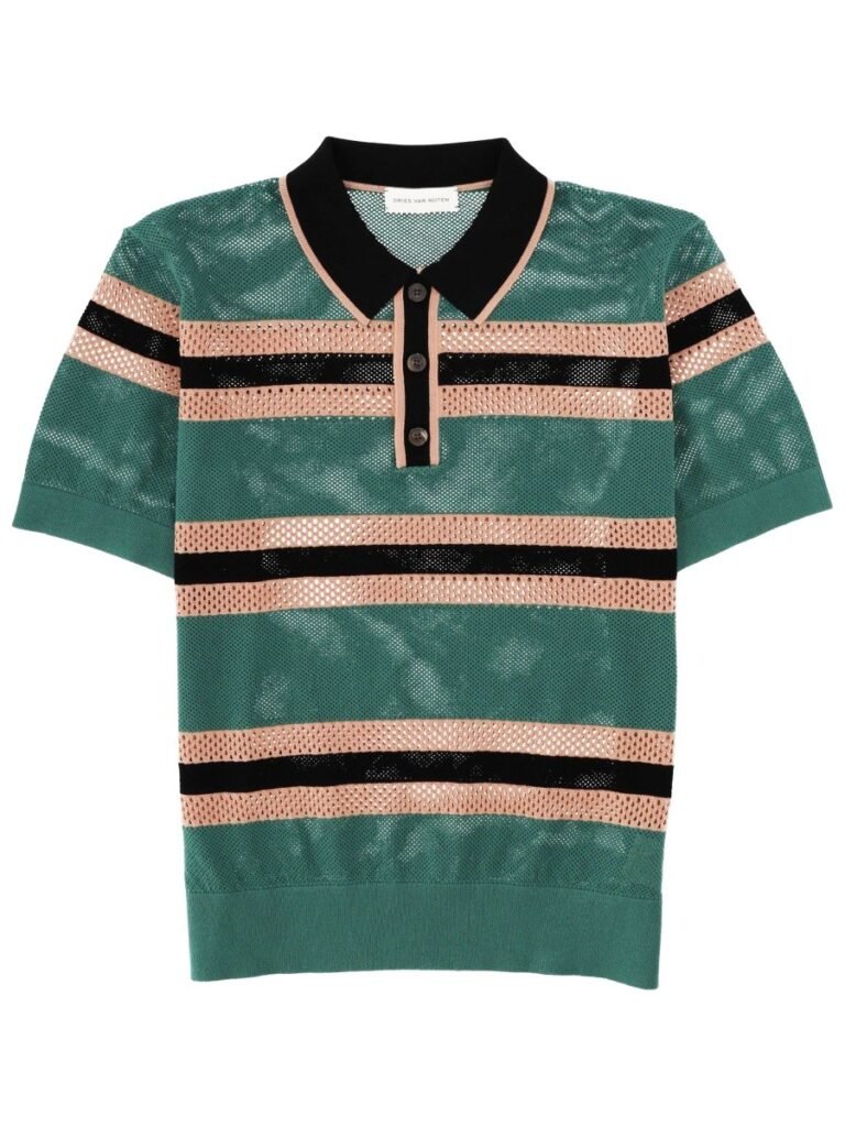 PERFORATED "MERCY STRIPE" POLO SHIRT