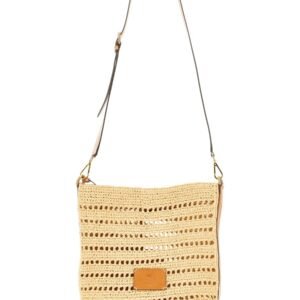 PERFORATED RAFFIA SHOULDER BAG