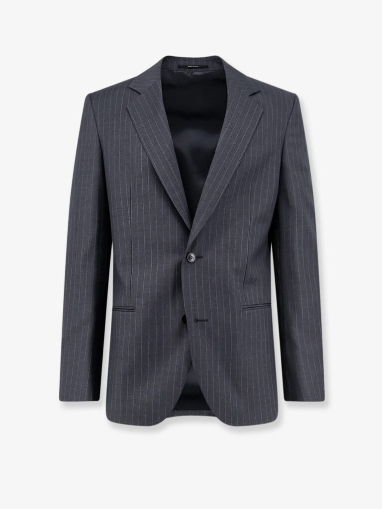 Pinstriped wool blazer