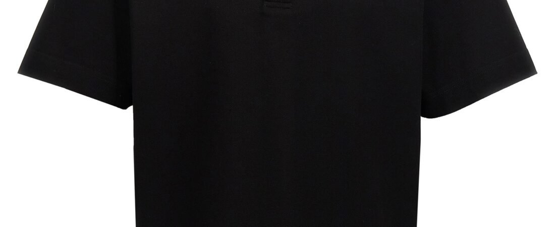 ‘Placket’ polo shirt – Black – S