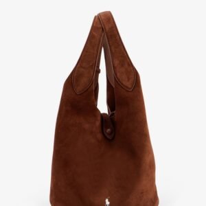 Play suede shoulder bag with contrasting logo