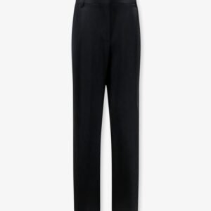 Pleated Straight Satin Trousers