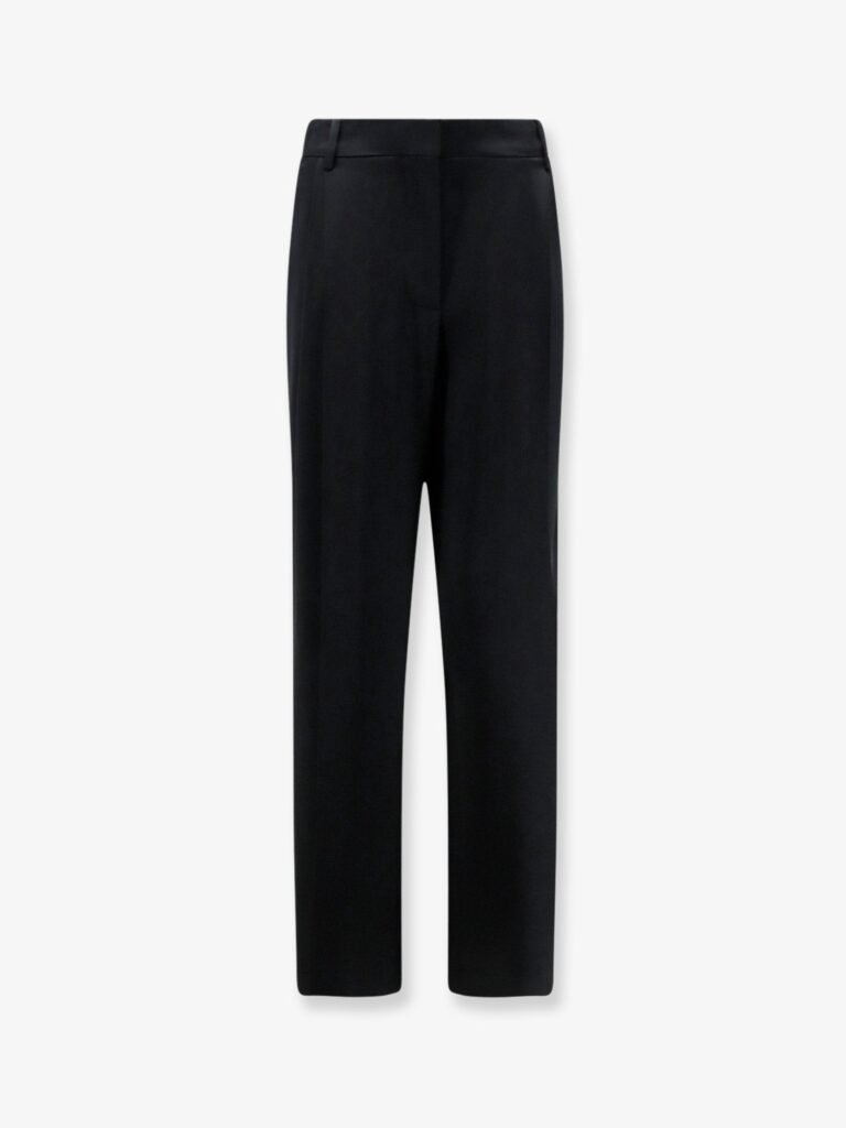 Pleated Straight Satin Trousers