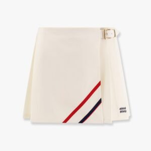 Plissé wool and mohair skirt