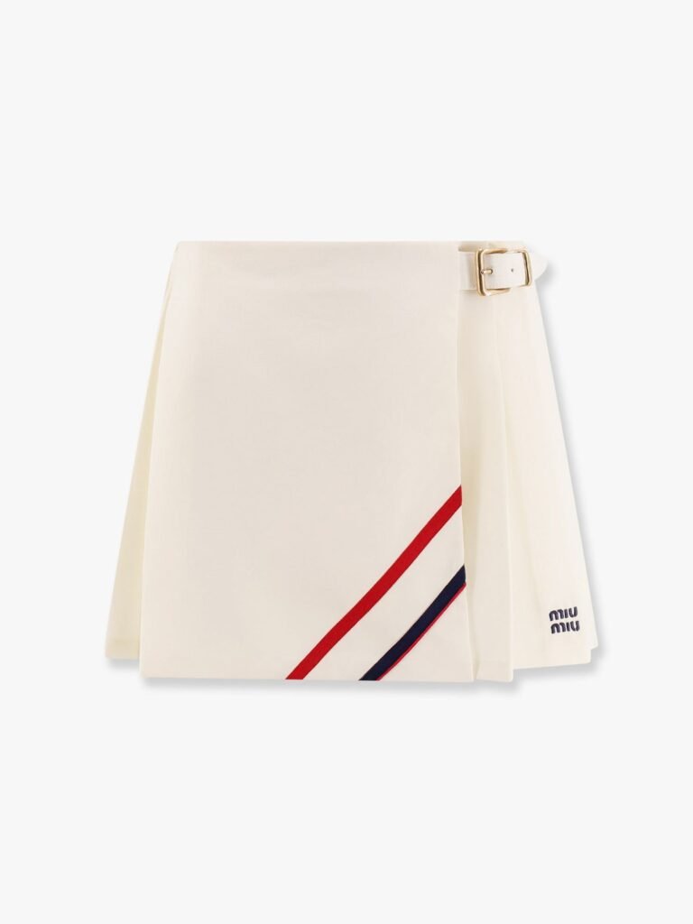 Plissé wool and mohair skirt