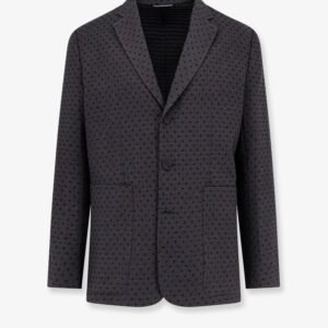 Polka-dots virgin wool and alpaca jacquard blazer