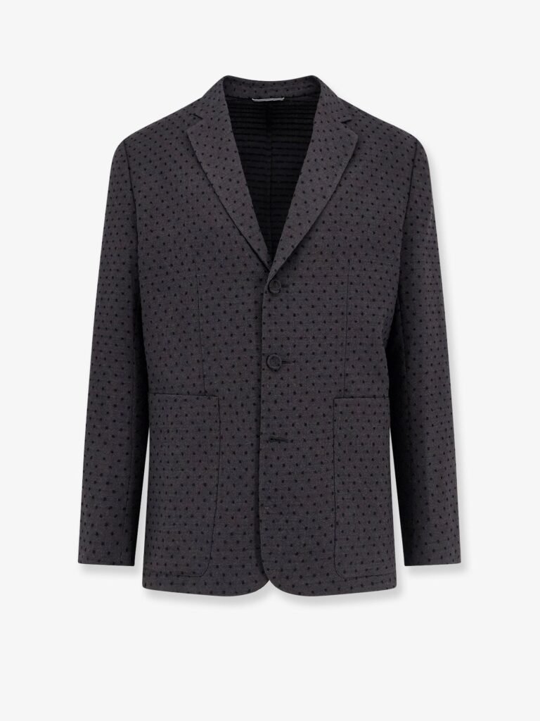 Polka-dots virgin wool and alpaca jacquard blazer