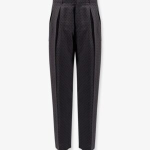 Polka-dots virgin wool and alpaca jacquard trousers