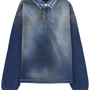 POLO SHIRT WITH DENIM EFFECT