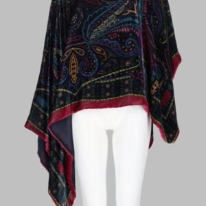 PONCHO ASIMMETRICO CON STAMPA PAISLEY