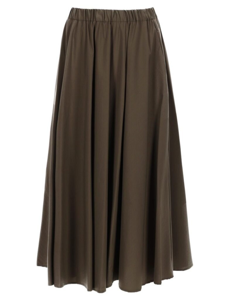 POPLIN MIDI SKIRT