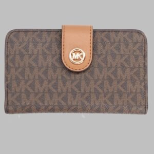 PORTAFOGLIO MEDIUM CON STAMPA LOGO E CIONDOLO MK POP