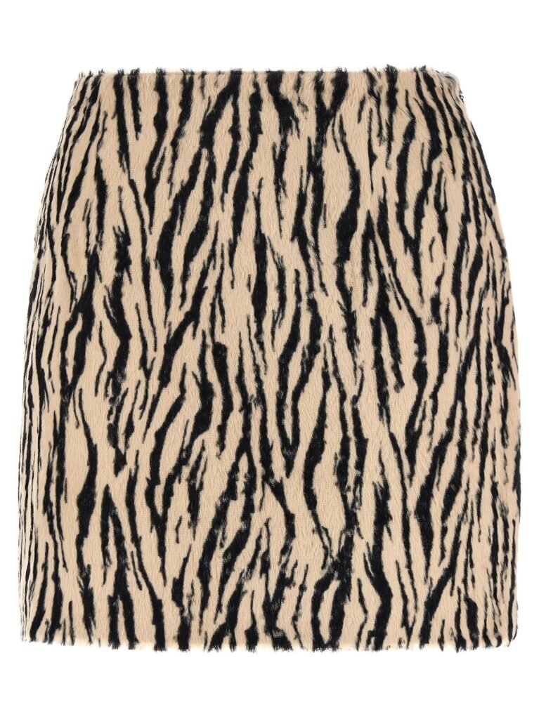 'Printed Faux Fur' skirt