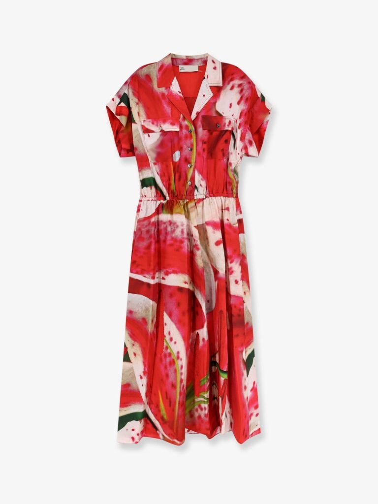 Printed silk chemisier/dress