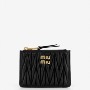 Quilted leather card holder