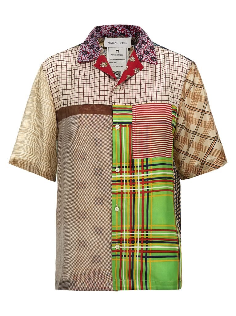 'Regenerated Silk Scarves Bowling' shirt