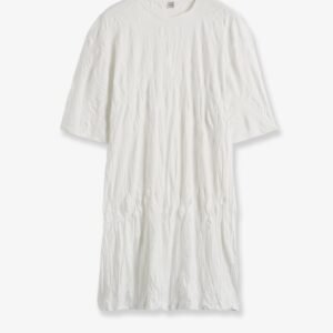 Relaxed fit short cotton blend dress