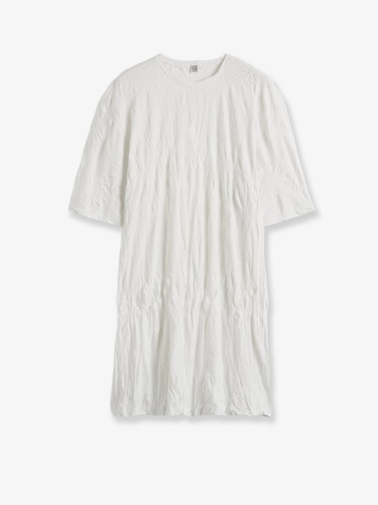 Relaxed fit short cotton blend dress