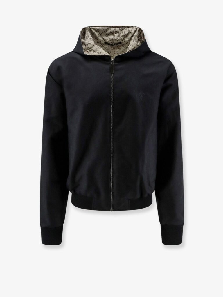 Reversible cotton and GG nylon jacket