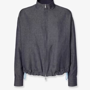 Reversible denim jacket with embroidered FF logo