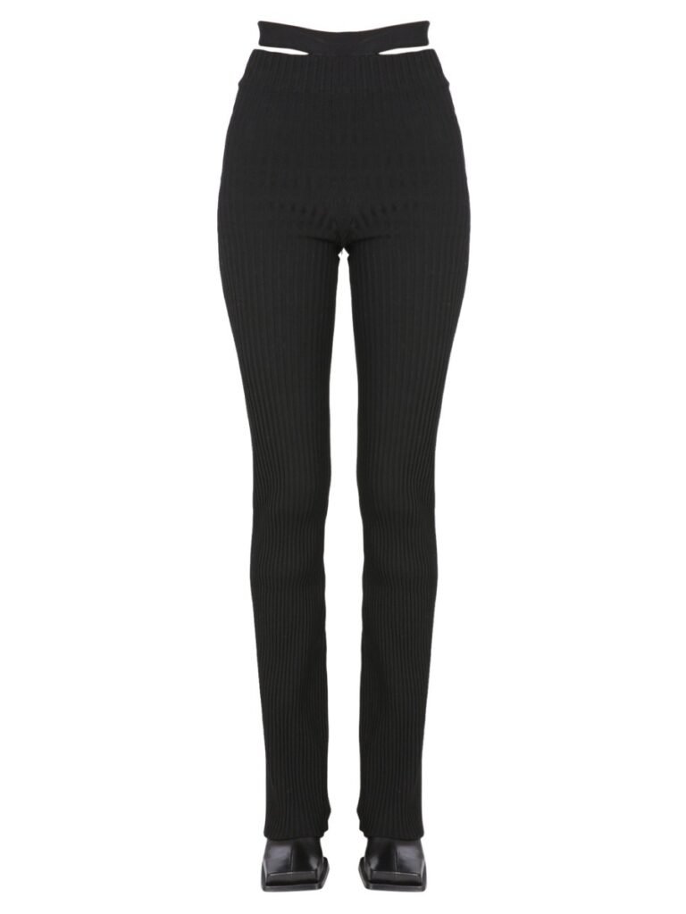 RIBBED TROUSERS WITH CUT OUT BELT